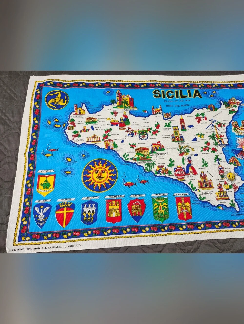 Sicilia cotton tea towel souvenir 100% cotone (cotton)